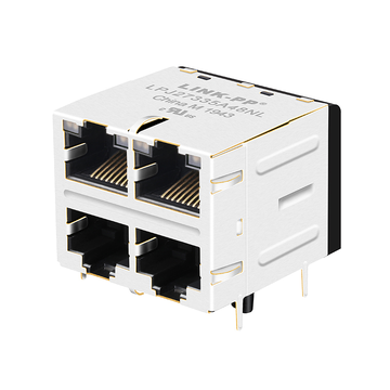 LPJ27335A48NL 10/100 Base-T 8p8c Verde e Laranja / Verde e Laranja LED 2x2 Porta RJ45 Conector Fêmea