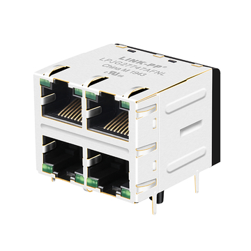 نبض JXC0-0376NL متوافق مع LPJG27747AFNL RJ45 2x2 مقابس مغناطيسية 1000 Base-T أخضر/أصفر LED