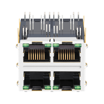 Conectores magnéticos RJ45 2x2 compatíveis com Pulse JXC0-0376NL LPJG27747AFNL 1000 Base-T com LED verde/amarelo (imagem 3)