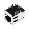 LPJG16746A4NL 100/1000 Base-T Tab Up LED Hijau/Kuning/Hijau/Kuning 1 Port Cat5e RJ45 Magjack gambar jempol 3