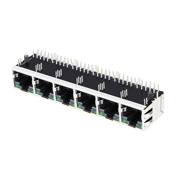 LPJG68851AWNL 100/1000 Base-T 1x6 Θύρα RJ45 Magjacks Tab Up Πράσινο/Πράσινο LED εικόνα 5