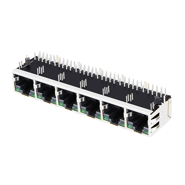 LPJG68851AWNL 100 1000 base-t 1x6 rj45 magjack tab up green green led image 5