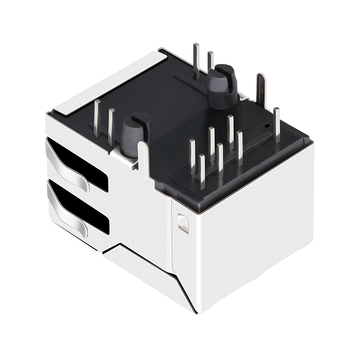 Υποδοχή LPJ16258ADNL RJ45 με ενσωματωμένο μαγνητικό βύσμα 10/100 Base-T για εφαρμογή PoE Μονή θύρα Tab Up Κίτρινο/Πράσινο LED εικόνα 3