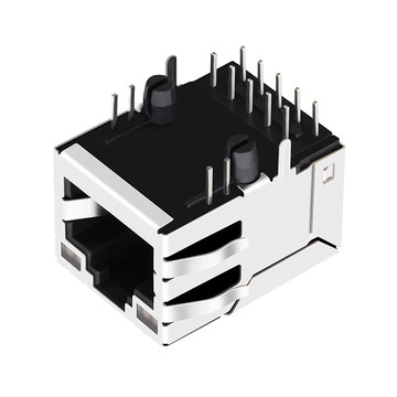 LPJG16391A4NL 100/1000 Base-T Tab Up Однопортовый экранированный RJ45 разъем для печатной платы, зелено-желтый/зелено-желтый светодиод, изображение 3