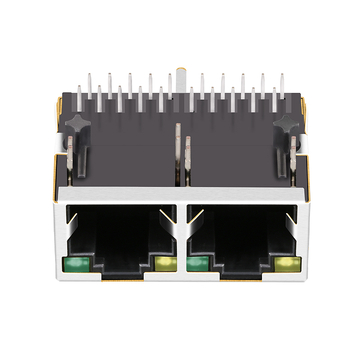 LPJG29864BANL-2 10 100 1000 base-t 1x2 port gigabit rj45 magjack tab up yellow green led image 4