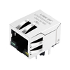 LPJG4944GENL 100/1000 Base-T Tab Down Groen/Geel Led Enkele poort Cat5e RJ45 Magnetische Jack duim afbeelding 1