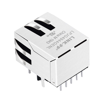 LPJG4944GENL 100/1000 Base-T Tab Down Green/Yellow Led Single Port Cat5e RJ45 Magnetic Jack image 5