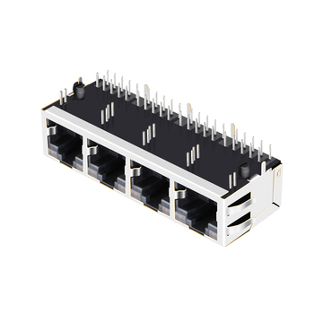 Совместимый сетевой разъем Pulse JXG0-0098NL LPJG49854A31NL 10/100/1000 Base-T 1x4 с портом RJ45. Индикаторы: оранжевый и зеленый/оранжевый и зеленый. Изображение 3.