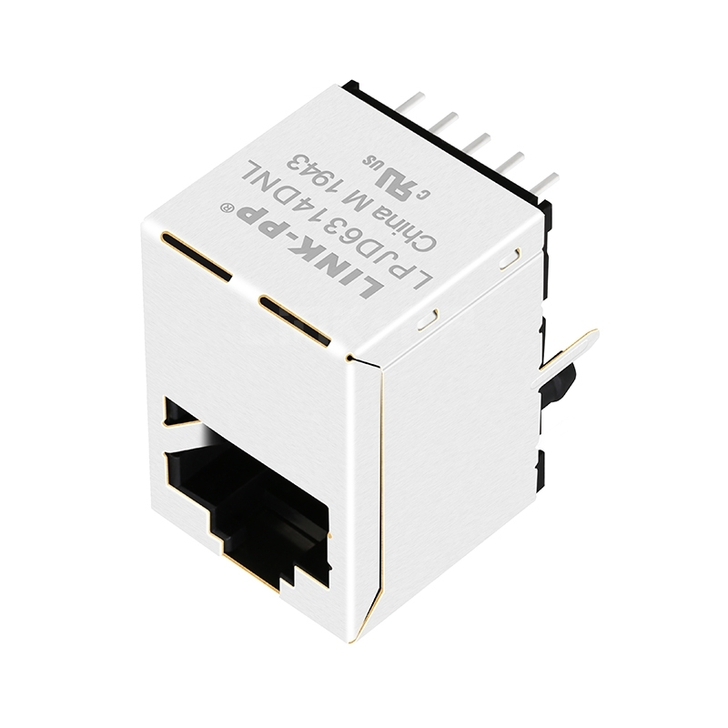 LPJD6314DNL 10/100 Base-T Without LED POE Vertical Lan RJ45 Connector
