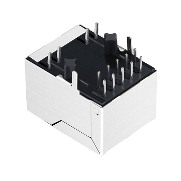 LPJG4933HENL 100/1000 Base-T Tab Down Green/Yellow Led Single Port Cat5e RJ45 Female PCB Connector image 2