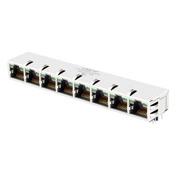LPJG88851AWNL 10/100/1000 Base-T Tab Up Green/Green LED 1x8 Port RJ45 Jack Connection