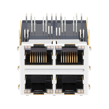 LPJG27747A4NL Connettori RJ45 impilati a 2 porte Base-T 100/1000, colore verde e giallo, immagine LED verde e giallo 2