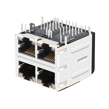 LPJG27747A4NL Connettori RJ45 impilati a 2 porte Base-T 100/1000, colore verde e giallo, immagine LED verde e giallo 3