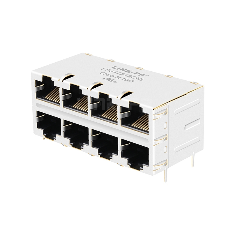 Pulse J20-0014NL Compatible LINK-PP LPJ47212CNL 10/100 Base-T Without Led 2x4 Port RJ45 Female PCB Connector