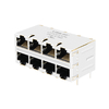 Compatibile con Belfuse 0811-2X4R-28-F LINK-PP LPJ47212CNL 10/100 Base-T senza LED 2x4 porte 8P8C Presa connettore RJ45 Thumb image 1