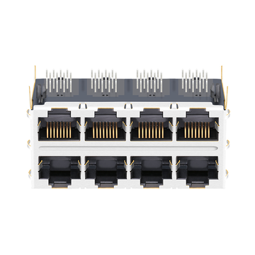 بلفيوز 0811-2X4R-28-F متوافق LINK-PP LPJ47212CNL 10/100 Base-T بدون مؤشر LED، منفذان رباعيان 8P8C RJ45، صورة رقم 2