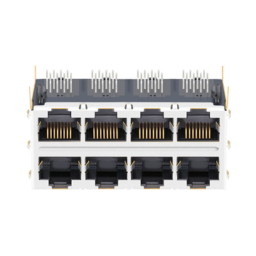 LPJ47212CNL 10/100 Base-T بدون مؤشر LED، موصل لوحة الدوائر المطبوعة RJ45 أنثى ثنائي المنافذ (صورة 5)