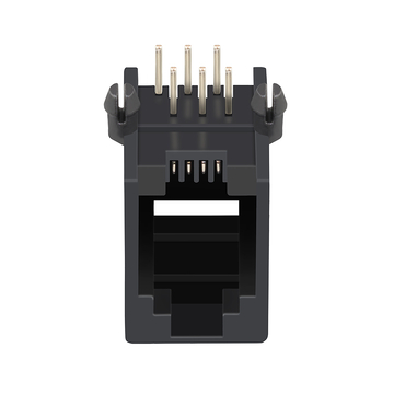 LPJE8014NNL 6p6c RJ11 مقبس بدون مغناطيس، منفذ 1×1، علامة تبويب لأسفل، بدون مؤشر LED، الصورة 2