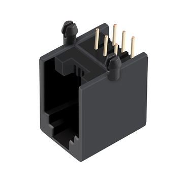 LPJE8014NNL 6p6c RJ11 مقبس بدون مغناطيس، منفذ 1×1، علامة تبويب لأسفل، بدون مؤشر LED، الصورة 3