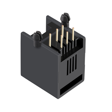 LPJE8014NNL 6p6c RJ11 مقبس بدون مغناطيس، منفذ 1×1، علامة تبويب لأسفل، بدون مؤشر LED، الصورة 4