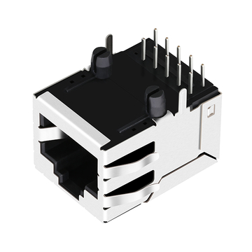LPJ16801CNL 10/100 Base-T RJ45 с PoE, магнитный разъем, выступ вверх, без светодиода, изображение 3