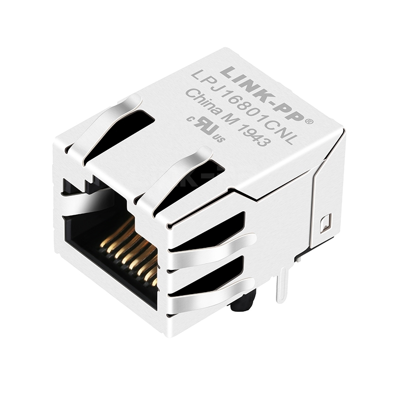 LPJ16801CNL 10/100 Base-T RJ45 With POE Magnetics Jack Tab Up Without Led
