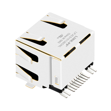LPJES1013AGNL Υποδοχή 1 θύρας SMT RJ45 με ενσωματωμένη μαγνητική ταινία Tab Up Κίτρινη/πράσινη εικόνα LED 5