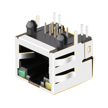 LPJE101AGNL RJ45 1x1 μη θωρακισμένη αρθρωτή υποδοχή χωρίς μαγνητικά στοιχεία Tab Up Yellow/Plate LED εικόνα 3