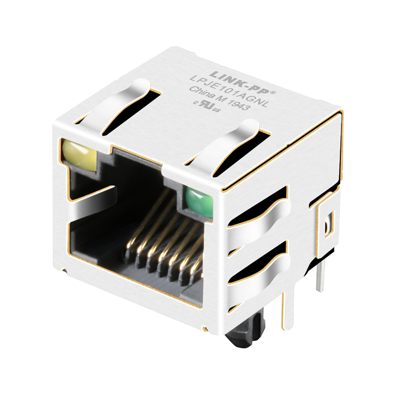 Teleg Rj45 RT-TGLED RJ45 Connector Jack Without Magnetics Tab Up Yellow/Green LED