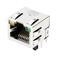 Amphenol RJS-A06-12-YG-35 compatível com conector LPJE101AGNL RJ45 sem guia magnética para cima LED amarelo/verde