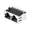 LPJG26973CNL 100/1000 Base-T 1X2 Porta Gigabit RJ45 Magjack Conector Guia para baixo sem LED imagem do polegar 3