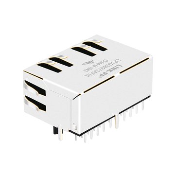 LPJG26973AFNL 100/1000 Base-T 1X2 Port Tab Down Green/Green Led RJ45 Connector Magjack image 5