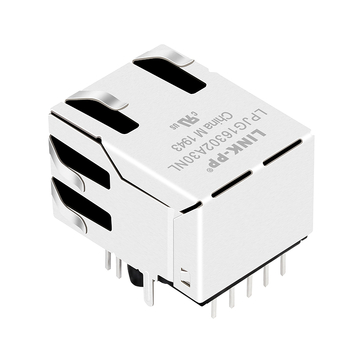 LPJG16302A30NL 1000 Base-T RJ45-connector met geïntegreerde magneten Groen/Groen & Geel LED-tabblad omhoog afbeelding 5