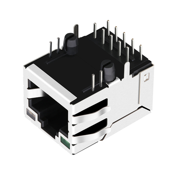 LPJG16302A30NL 1000 Base-T RJ45-connector met geïntegreerde magneten Groen/Groen & Geel LED-tabblad omhoog afbeelding 3