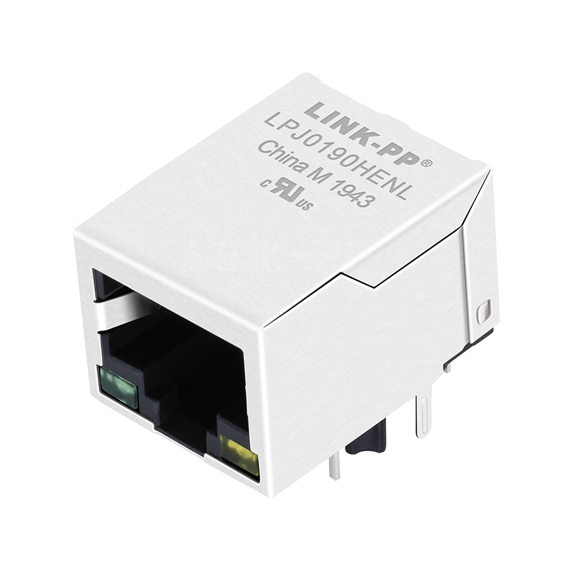 LPJ0190HENL RJ45 PoE Magjack 10P8C 10/100 Base-T Tab Down Green/Yellow Led