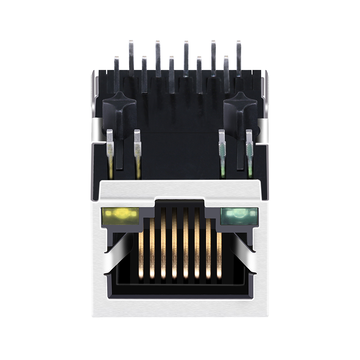 LPJ0190HENL RJ45 PoE Magjack 10P8C 10/100 Base-T Tab Down Green/Yellow Led image 2