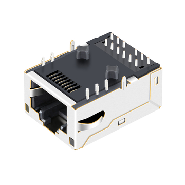 BelFuse L830-1J1T-43 Συμβατό με LPJK7036A98NL 1G Base-T RJ45 Χαμηλού Προφίλ Βύσμα με Μαγνητική Βάση προς τα Πάνω Πορτοκαλί & Πράσινο/Κίτρινο LED Εικόνα 4