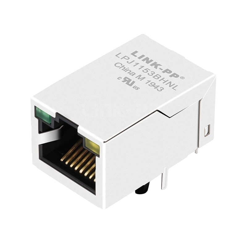 LPJ1153BHNL 10/100 Base-T Single Port RJ45 POE Magnetic Jack Tab Up Green/Yellow Led
