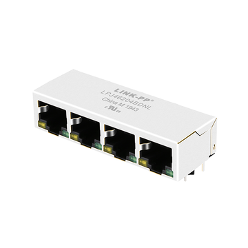 LPJ46204BDNL 10 100 base-t 1x4 port rj45 magjack tab down yellow green led