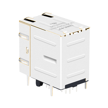 LPJG17040A27NL 1000 Base-T أخضر/أخضر وبرتقالي LED منفذين RJ45 أنثى صورة 2
