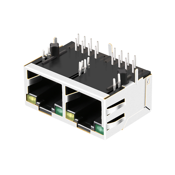 LPJ23204AENL 10 100 base-t 1x2 port poe rj45 magjack tab up green yellow led