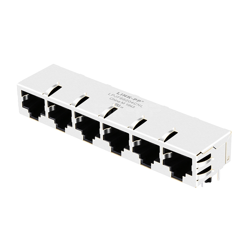 LPJF66204CNL 10/100 Base-T 1X6 Port Jack RJ45 Female Connector Without Leds