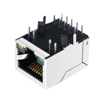 صورة رقم 4 لموصل لوحة الدوائر المطبوعة (PCB) أحادي المنفذ RJ45 أنثى، من نوع Base-T، بمؤشر LED أخضر/أصفر، LPJG0801HENL 100/1000.