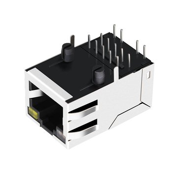 LPJG17401AONL 100/1000 Base-T Tab Up Πράσινο&Πορτοκαλί/Κίτρινο LED Βιομηχανικό βύσμα Ethernet RJ45 μονής θύρας εικόνα 4
