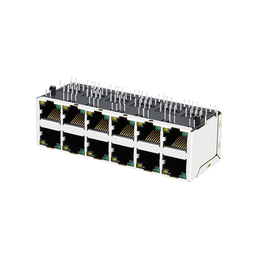 LPJE265AHNL Green/Yellow LED 2X6 Port RJ45 Modular Jack Without Integrated Magnetics image 2