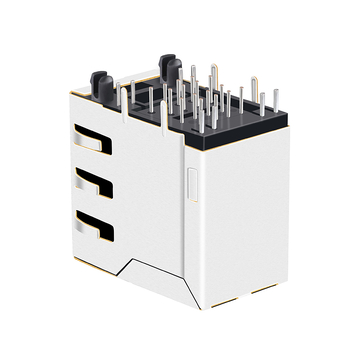 LPJE17200AENL Groen/Gele LED 2x1 poort RJ45-aansluitingen zonder geïntegreerde magneten afbeelding 4