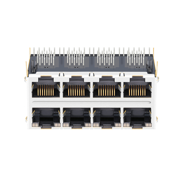 LPJX47312A43NL 10/100 Base-T Tab Up Green&Sellow/Green&Sellow LED 2X4 Port RJ45 Female Connectors image 2