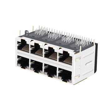 LPJX47312A43NL 10/100 Base-T Tab Up Green&Sellow/Green&Sellow LED 2X4 Port RJ45 Female Connectors image 3
