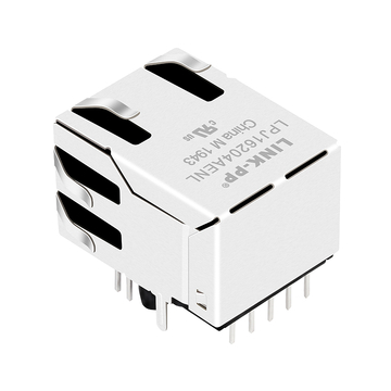 LPJ16204AENL 10 100 base-t poe+ rj45 magjack tab up green yellow led image 2