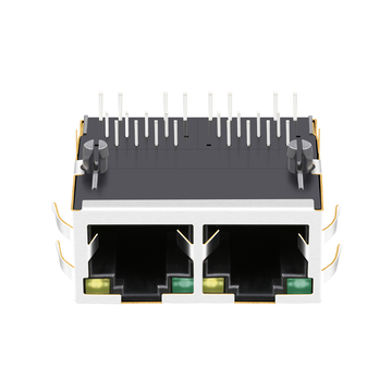 LPJ21014BHNL 10/100 Base-T 1x2 poort geïntegreerde RJ45-connectoren Tab Up groene/gele LED afbeelding 2